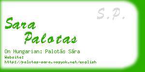sara palotas business card