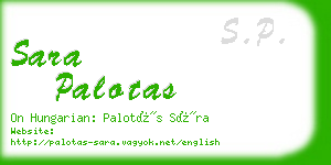 sara palotas business card